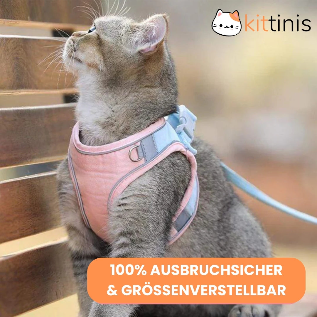 KITTINIS™️ CatGuard® - atmungsaktives Katzengeschirr + Leine "PRO"