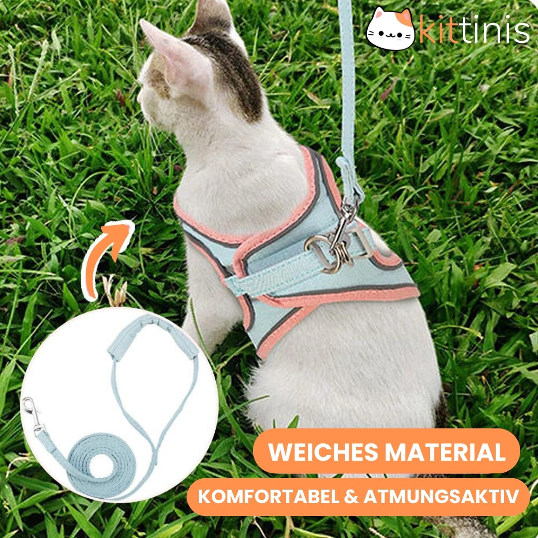 KITTINIS™️ CatGuard® - atmungsaktives Katzengeschirr + Leine "PRO"