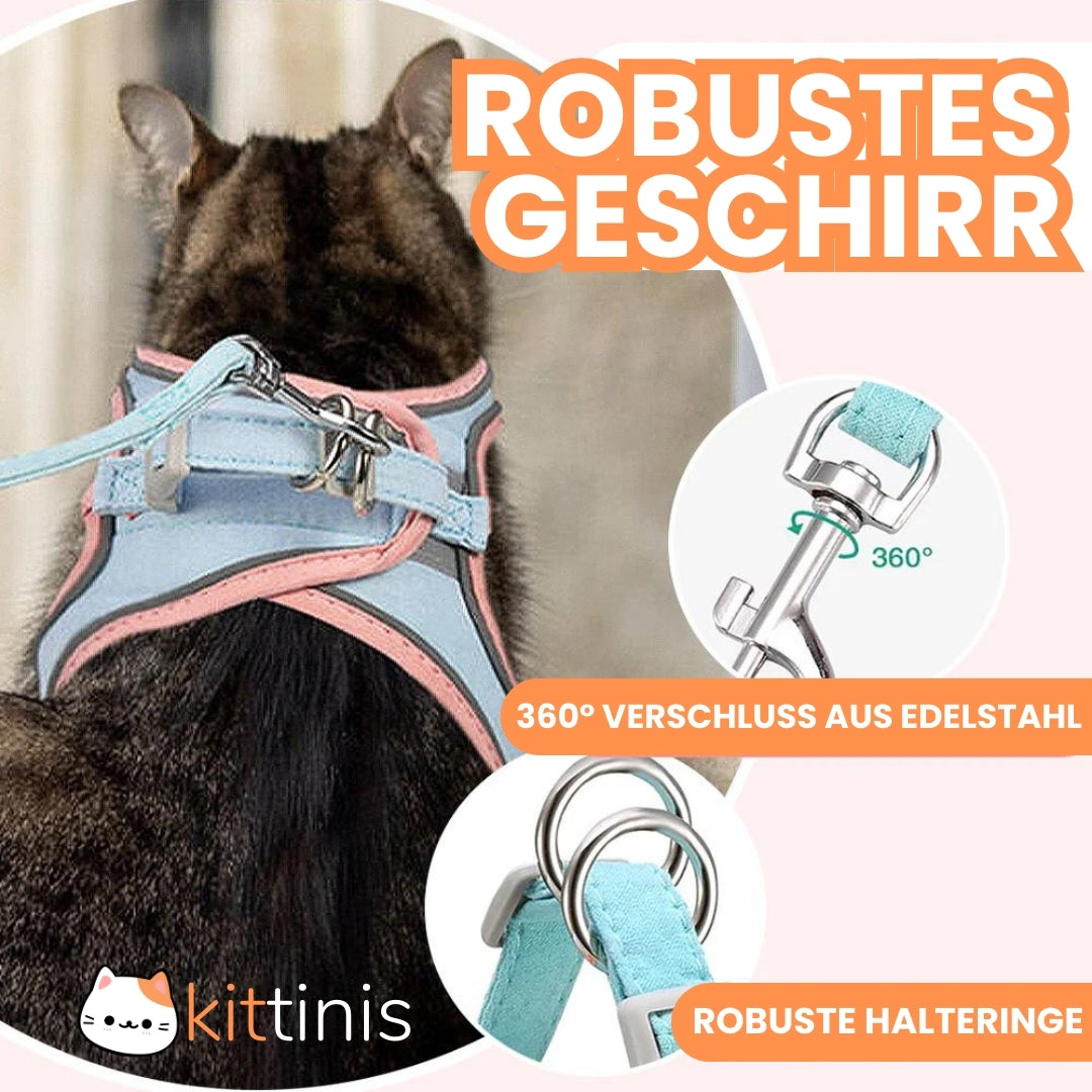 KITTINIS™️ CatGuard® - atmungsaktives Katzengeschirr + Leine "PRO"
