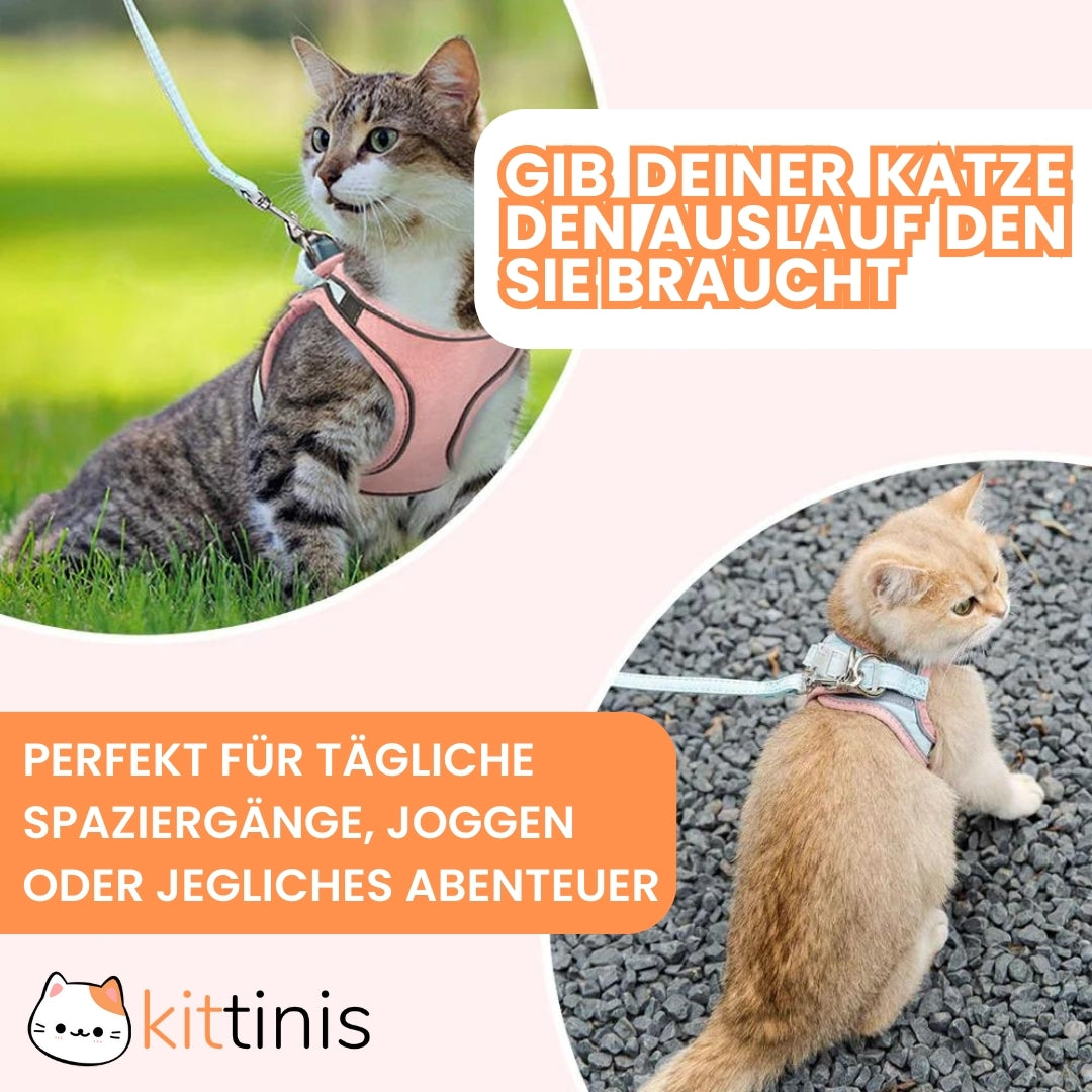 KITTINIS™️ CatGuard® - atmungsaktives Katzengeschirr + Leine "PRO"