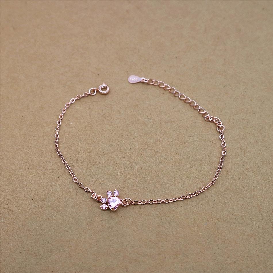 Armband Pfote Rosenquarz