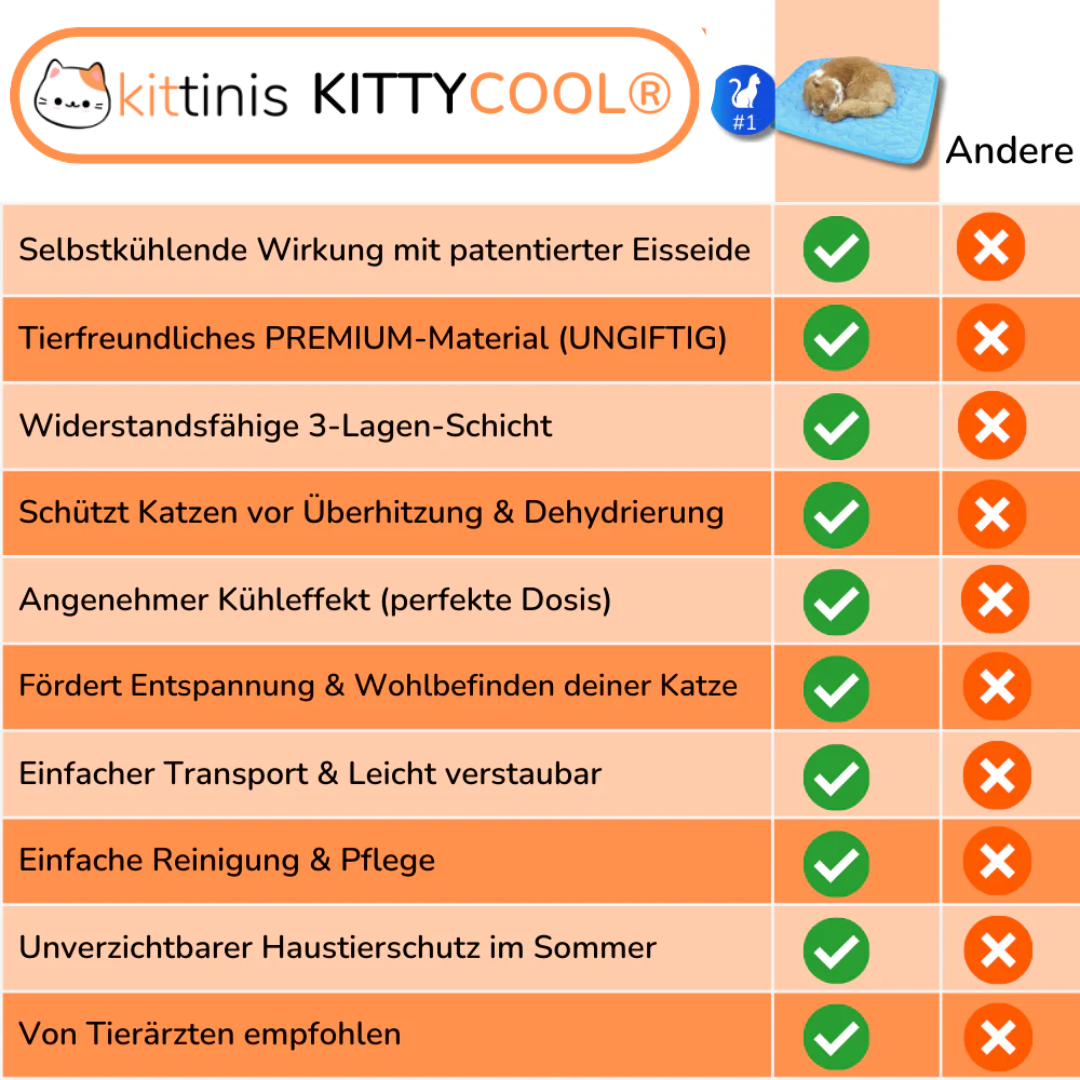 KittyCool® - Kühlendes Katzenbett mit Eisseide