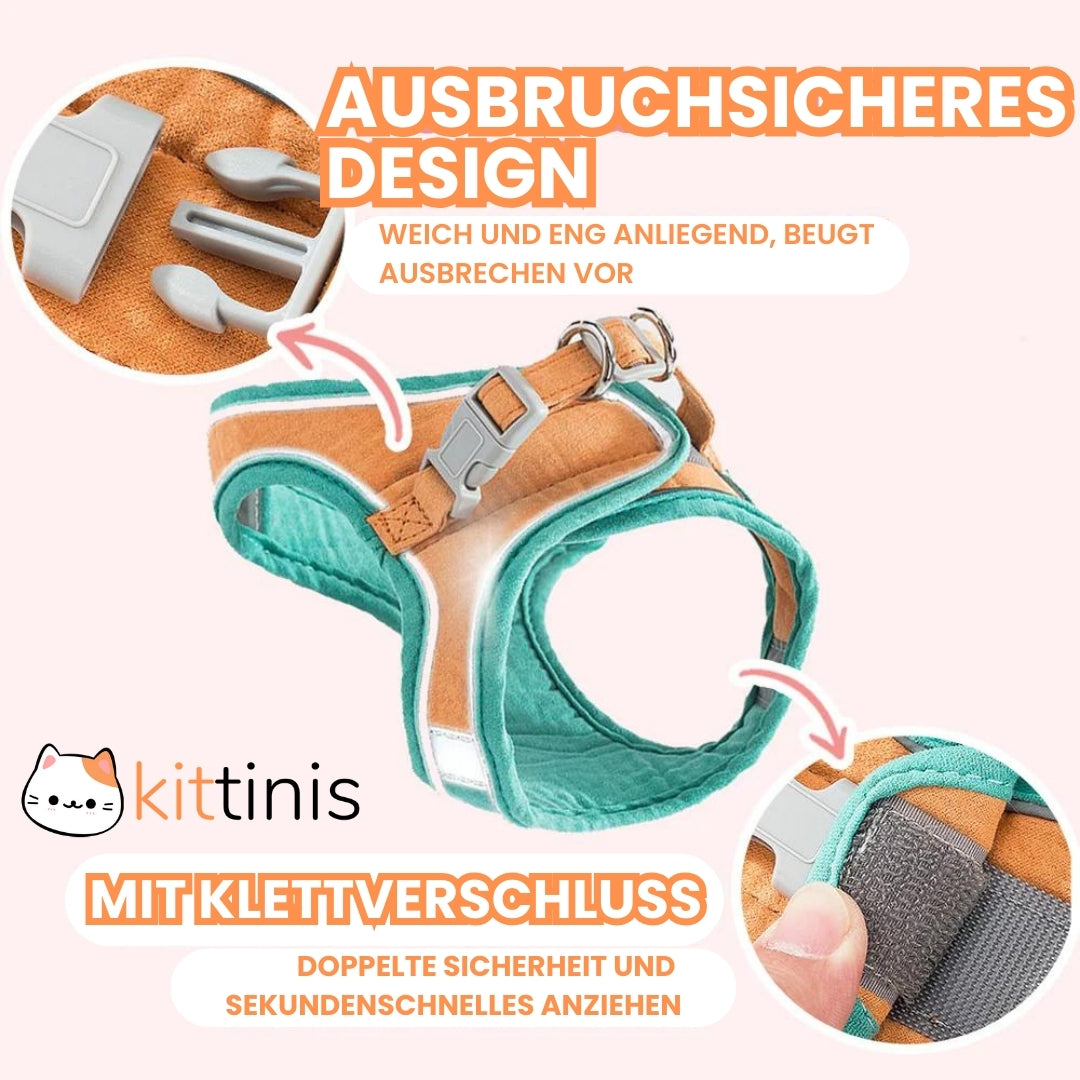 KITTINIS™️ CatGuard® - atmungsaktives Katzengeschirr + Leine "PRO"