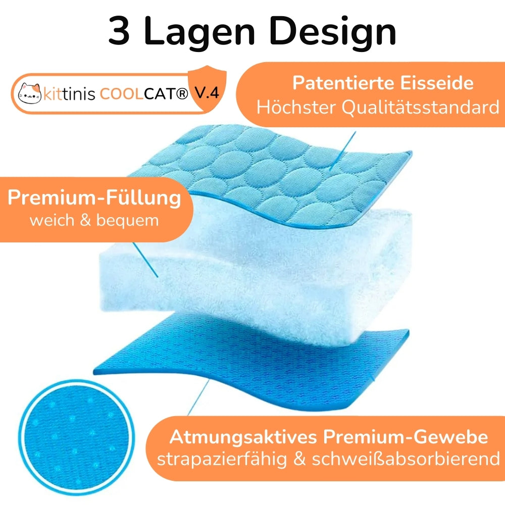 KITTINIS™️ - CoolCat® V.4 - Premium Kühlmatte mit Eisseide