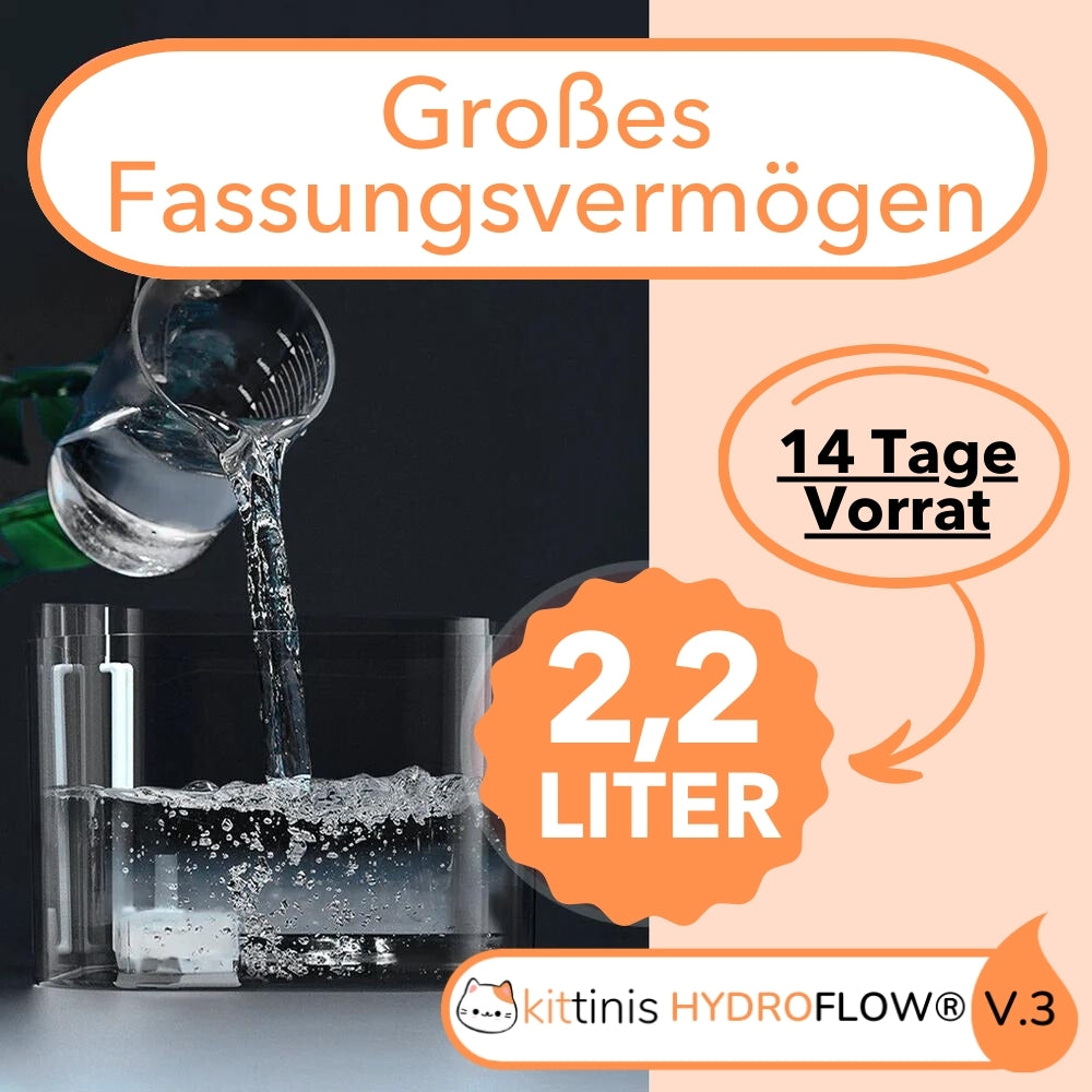 KITTINIS™️ HydroFlow® V.3. - Premium Trinkbrunnen mit HydroFlow®-Filtertechnologie (BPA frei)